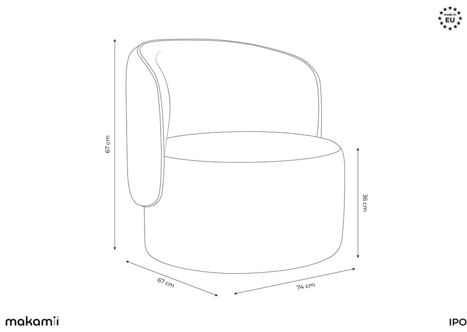 Kreslo v petrolejovej farbe Ipo – Makamii