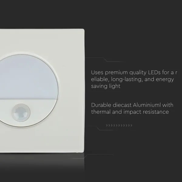 LED schodiskové svietidlo s pohybovým senzorom LED/3W/230V 4000K biela