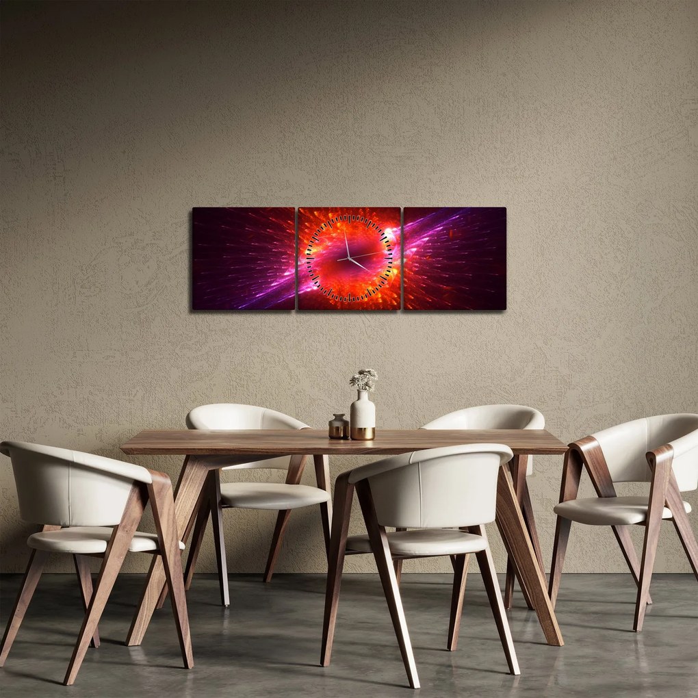 Obraz modernej tŕnistej abstrakcie (s hodinami) (90x30 cm)