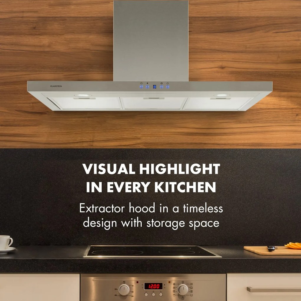 Klarstein Limelight, digestor, 90 cm, nástenný, 600 m³/h, strieborný