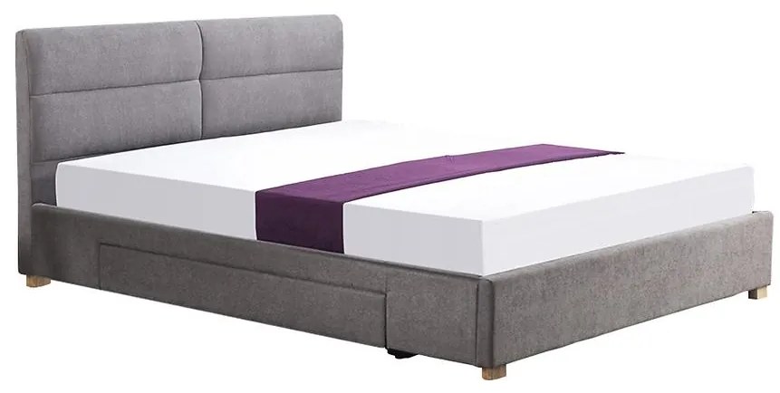 Posteľ Merida 160 svetlosivá/prírodná