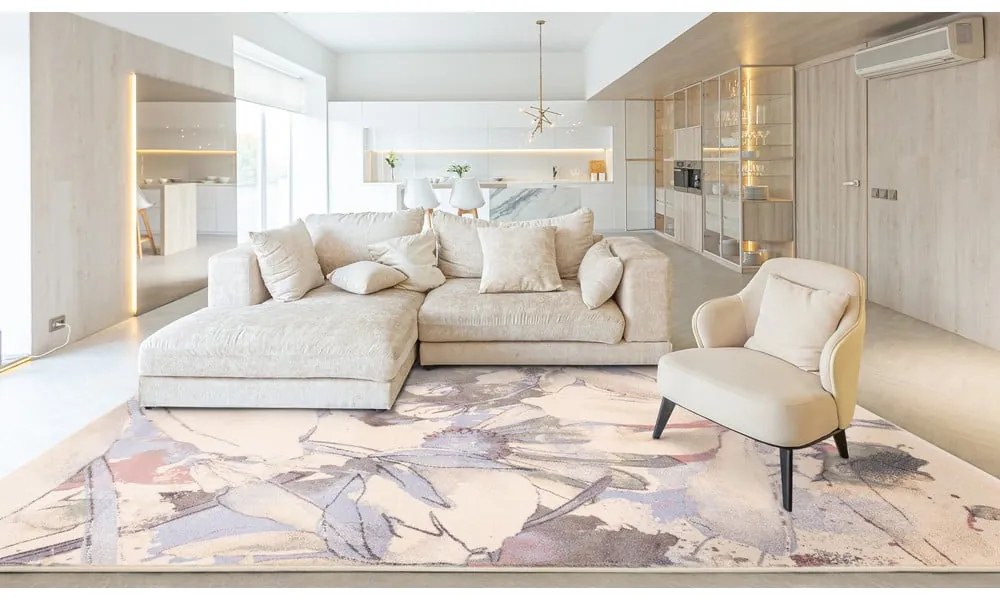 Krémovobiely vlnený koberec 160x240 cm Lilia – Agnella