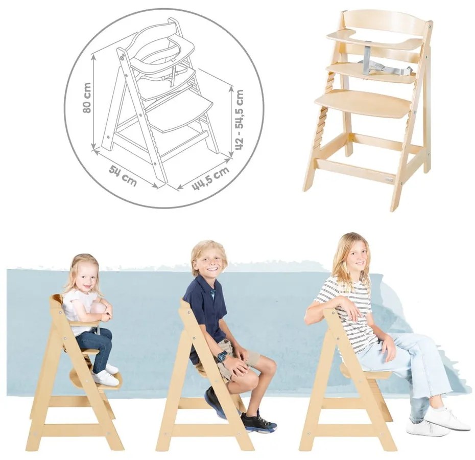 Jedálenská stolička v béžovo-prírodnej farbe Born Up 2in1 Luxe – Roba