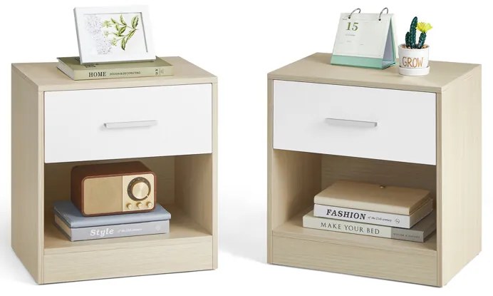 Autronic BONTEC Odkladací stolík 39x28x41cm, mdf, bielený dub, ANT-E1081 BUK Farba: Béžová