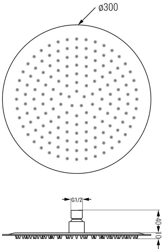 Mexen Kai DR70 podomietková vaňová a sprchová súprava s dažďovou sprchou 30 cm, čierna, 77602DR7030-70