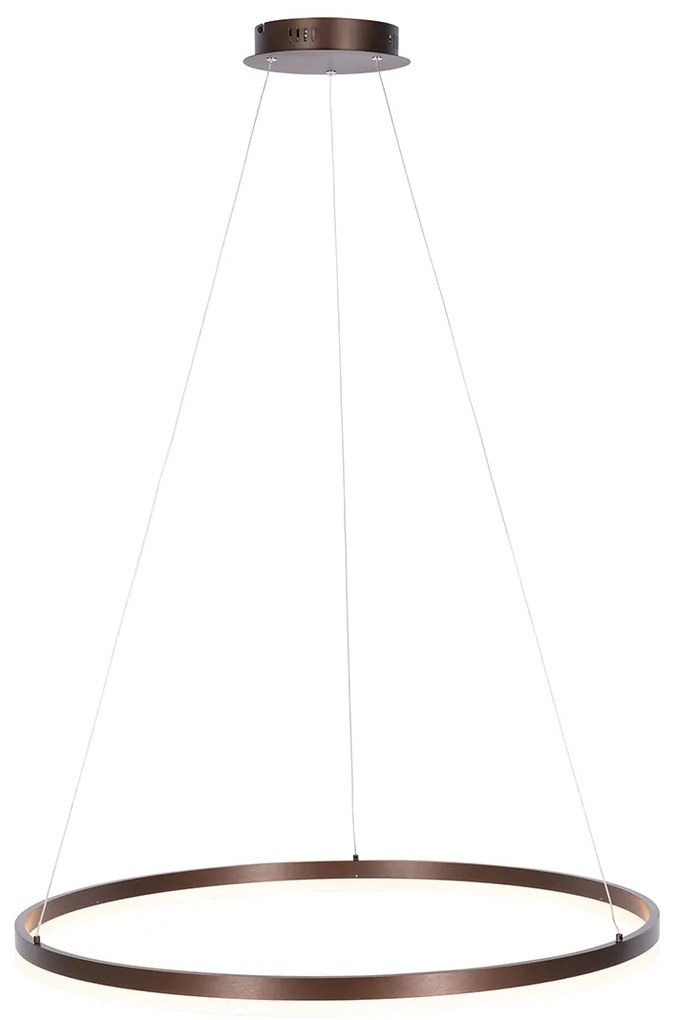 Tmavo bronzové závesné svietidlo 80 cm vrátane LED s 3-stupňovým stmievaním - Anello