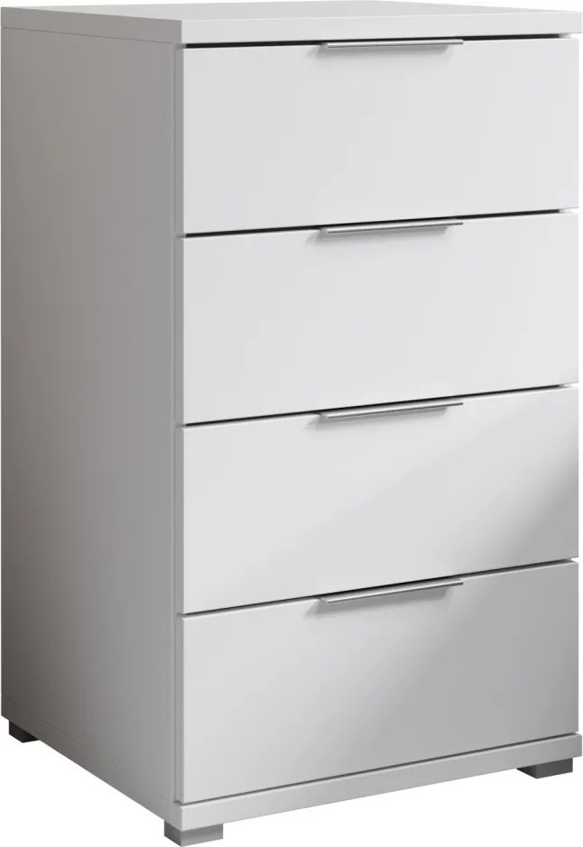 Nočný stolík/skrinka so 4 zásuvkami Smilla, výška 79 cm, biely