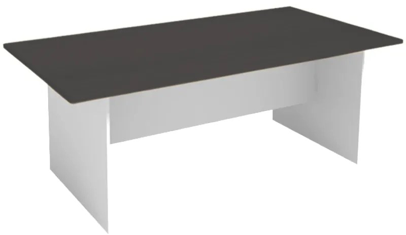 Rokovací stôl PRIMO WHITE, 2000 x 1000 mm, biela/grafitová