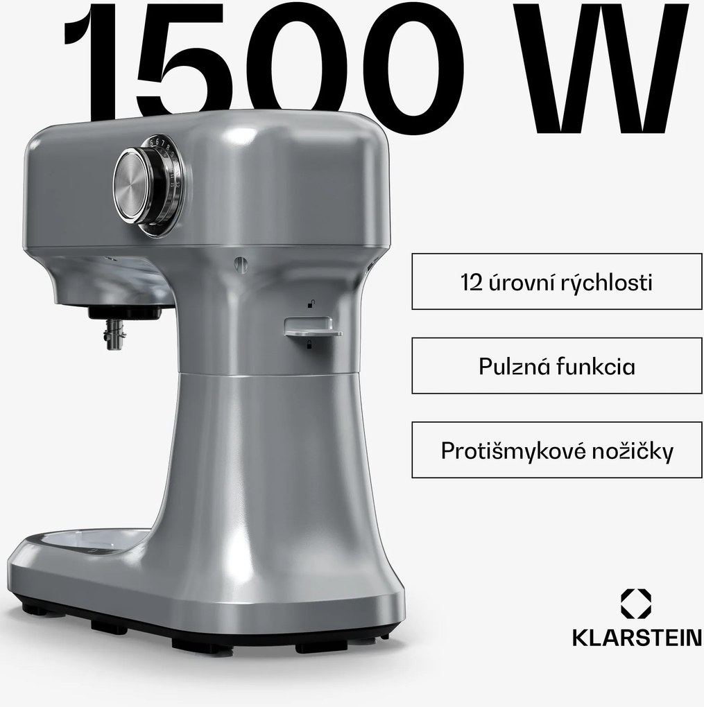 Klarstein Bella Evo kuchynský robot | planetárny miešací systém | 3 nástavce na mixovanie | 1500 W | 5 l