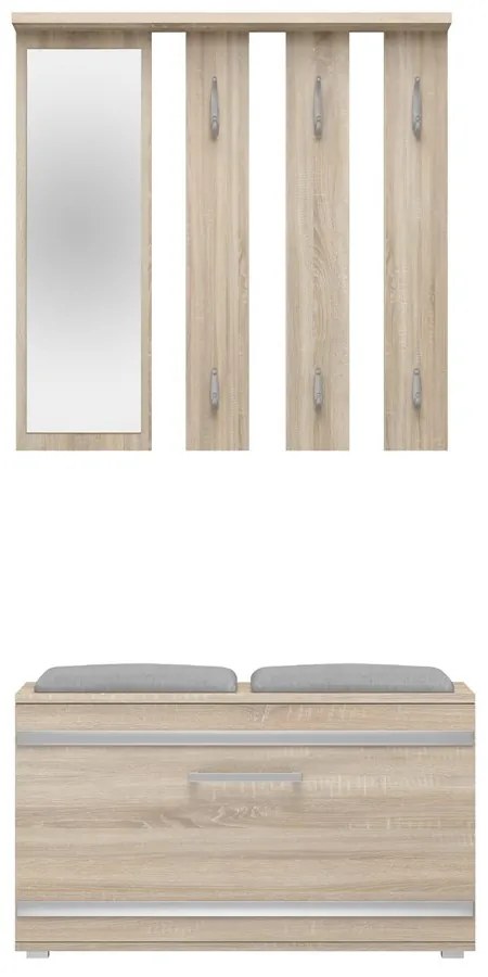 Predsieňová zostava Oasis 1 (dub sonoma) (so zrkadlom). Akcia -23%. Vlastná spoľahlivá doprava až k Vám domov. 1132532
