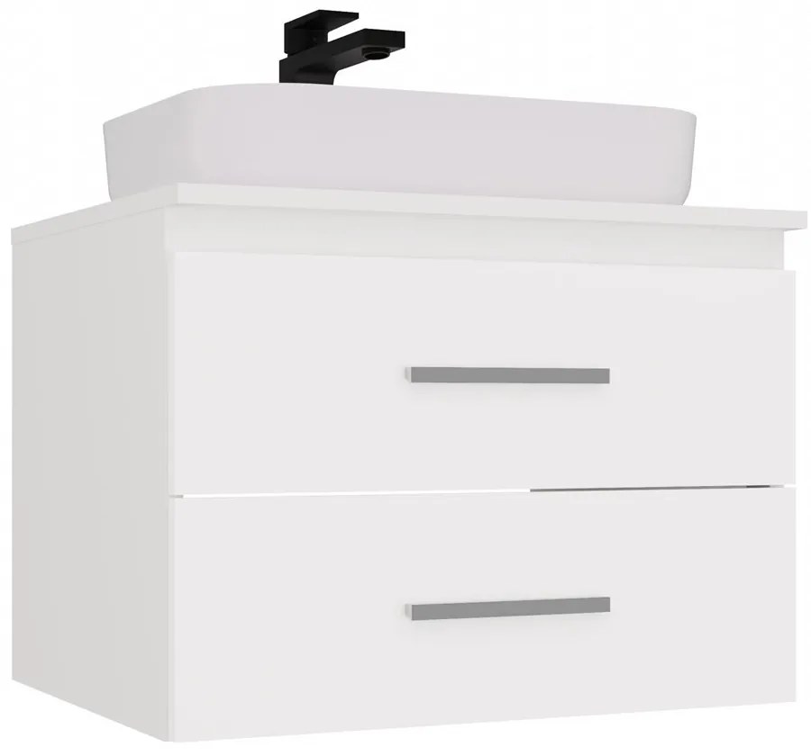 Závesná skrinka pod umývadlo s doskou NEL 2S 60 cm biela