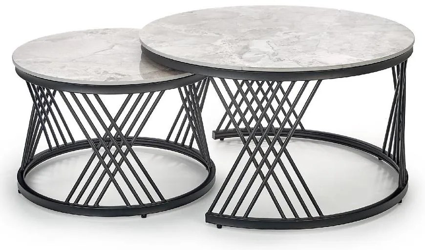 Konferenčný stolík Flamingo popolavý mramor