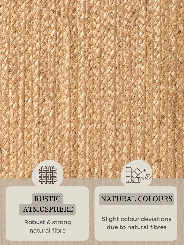 Kusový koberec Jute Braided 106005 Gold ovál, 160x230 ovál, béžová, chodba / predsieň, Hanse Home