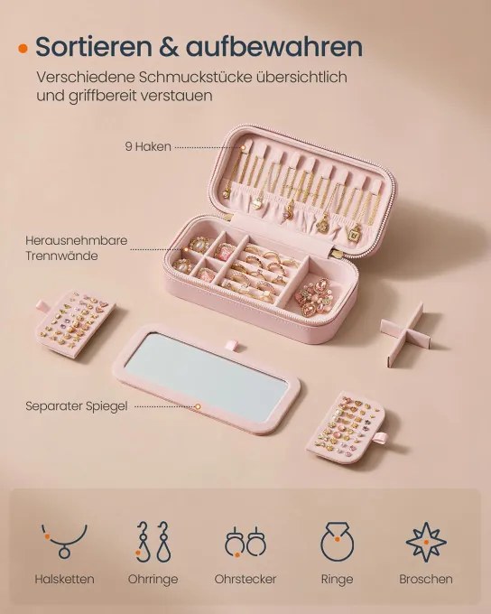 Šperkovnica ANAH ružová JBC180S01