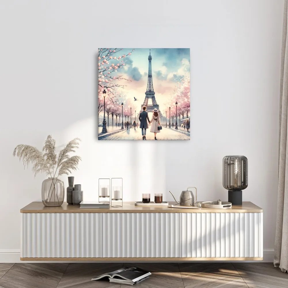 Obraz romantika v uliciach Paríža