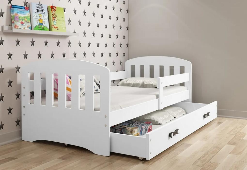 Expedo Detská posteľ HONZA P1 + ÚP + matrac + rošt ZADARMO, 80x160, biela/biela