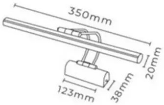 Flüt 35 cm Ledli Siyah Aplik nástenné svietidlo,čierne