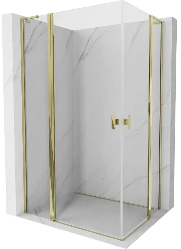 Mexen, Mexen Mist L Duo sklápací sprchový kút 105 x 95 cm, transparentný, zlatý - 8A4L-105-095-50-00