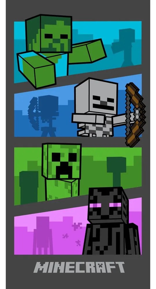 Jerry Fabrics Detská osuška s potlačou - Minecraft - Mob Attack | 70 x 140 cm