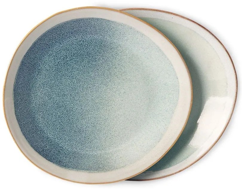 2ks hmlový zelený dezertný tanier 70s mist - Ø 22*2cm