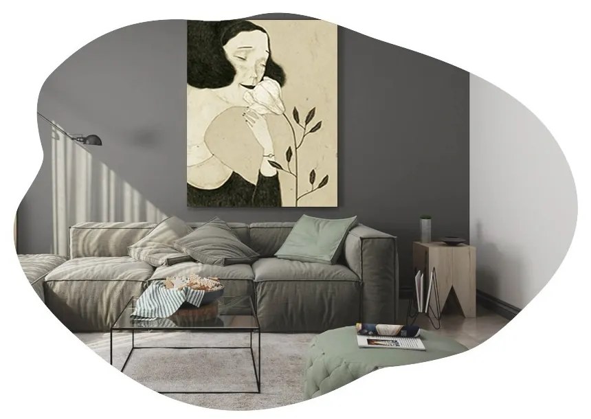 Dekoratívne nástenné zrkadlo Ohho 85x60 cm čierne