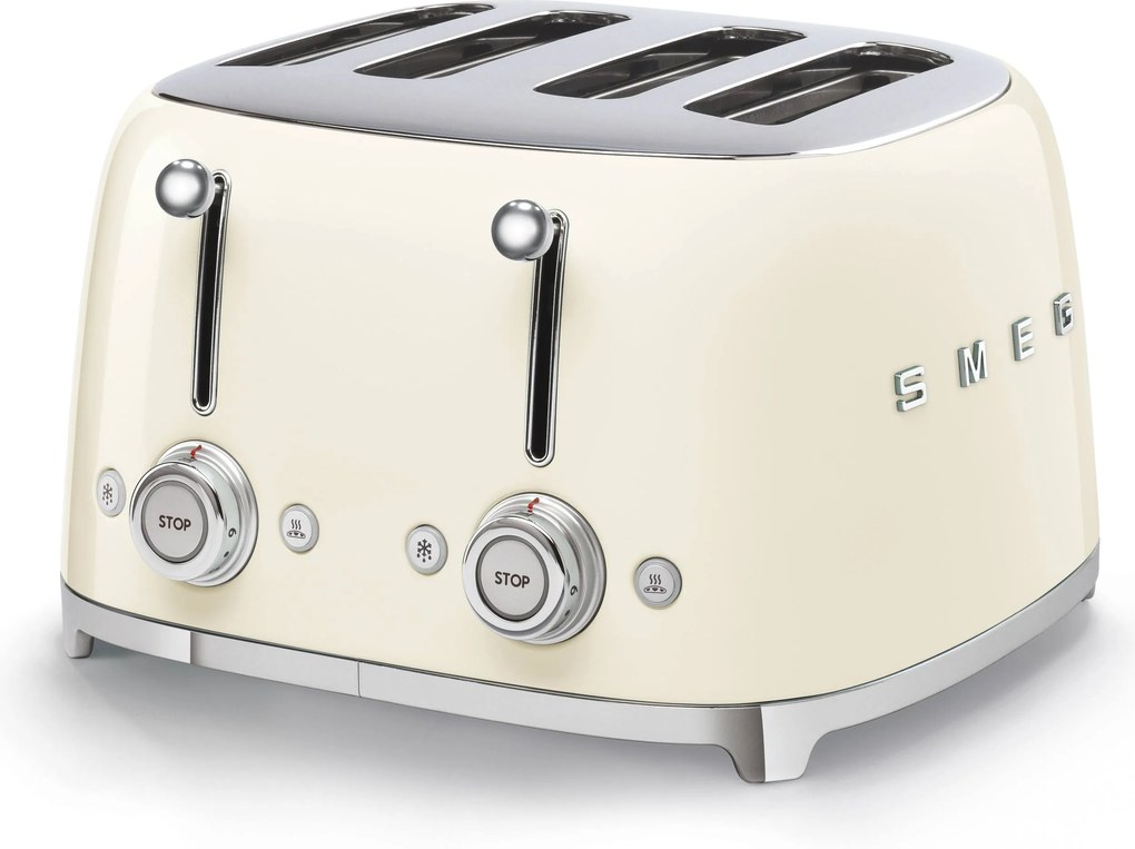 Hriankovač na 4 toasty 50's Style štyri priehradky krémový