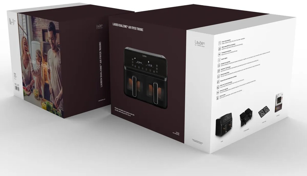Lauben Teplovzdušná fritéza Lauben DualZone Air Fryer 8000BC