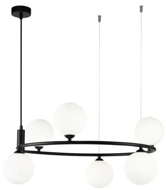 Maytoni MOD013PL-06B -  Luster na lanku RING 6xG9/25W/230V čierna