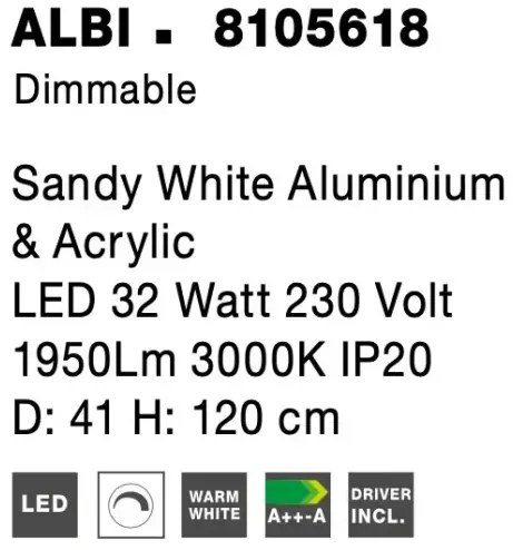 LED luster Albi 41 biele