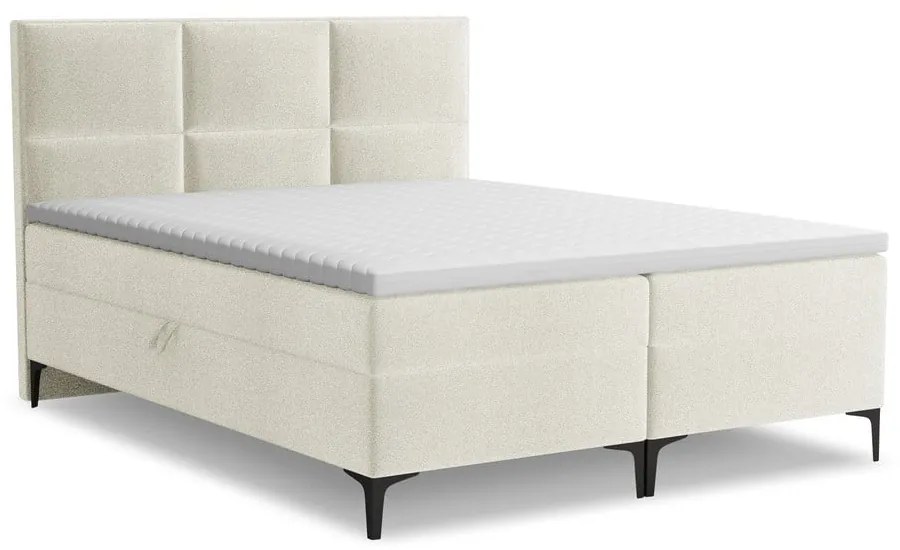Béžová boxspring posteľ s úložným priestorom 140x200 cm Pakalana – Makamii