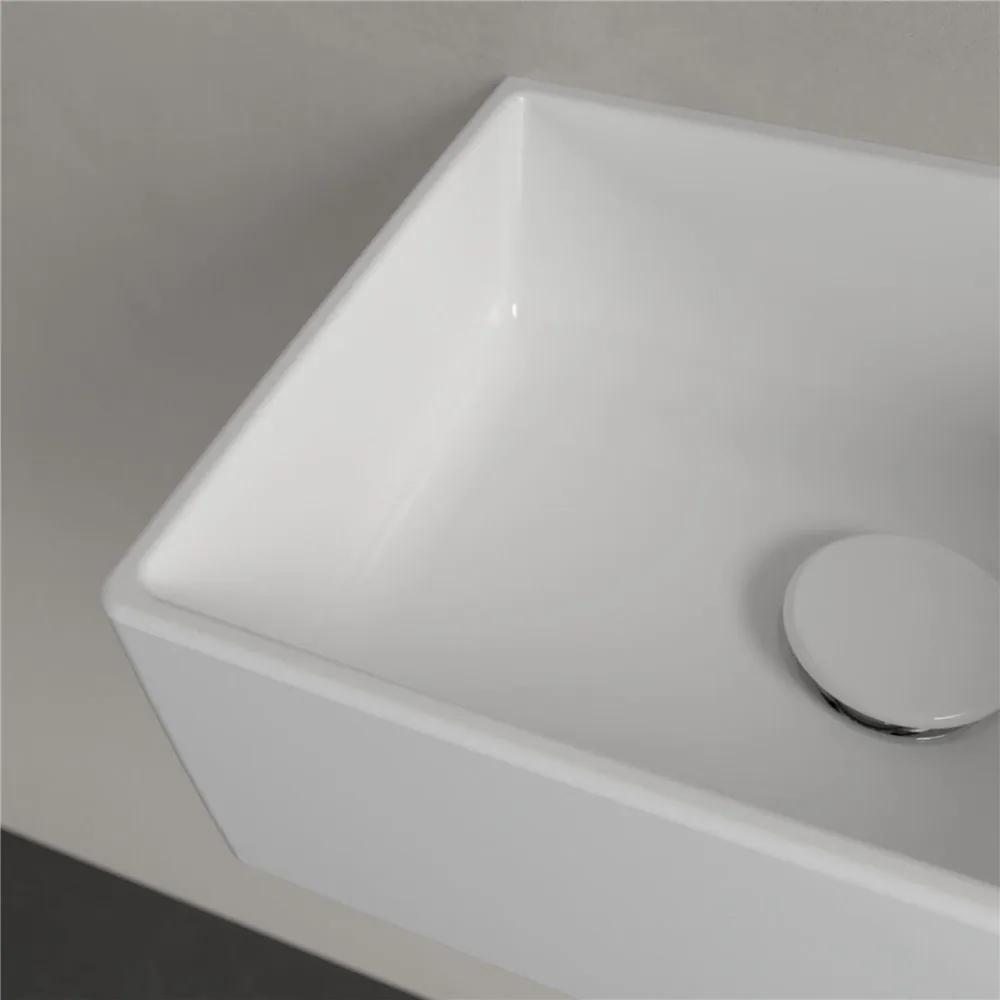 VILLEROY &amp; BOCH Memento 2.0 závesné umývadielko s otvorom vpravo, bez prepadu, 400 x 260 mm, biela alpská, s povrchom CeramicPlus, 432340R1
