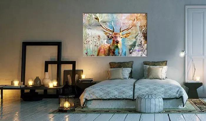 Obraz - Deer on Wood Veľkosť: 120x80, Verzia: Na talianskom plátne