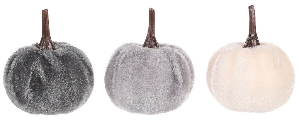 Tekvica potiahnutá látkou mix sivá, plast, 24 ks, pr. 4 cm
