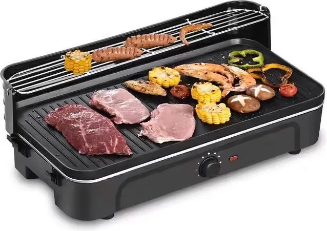 Elektrický gril 3 v 1, stojaci, stolový, grilovacia doska, odkvapkávač, termostat, MultiGarden