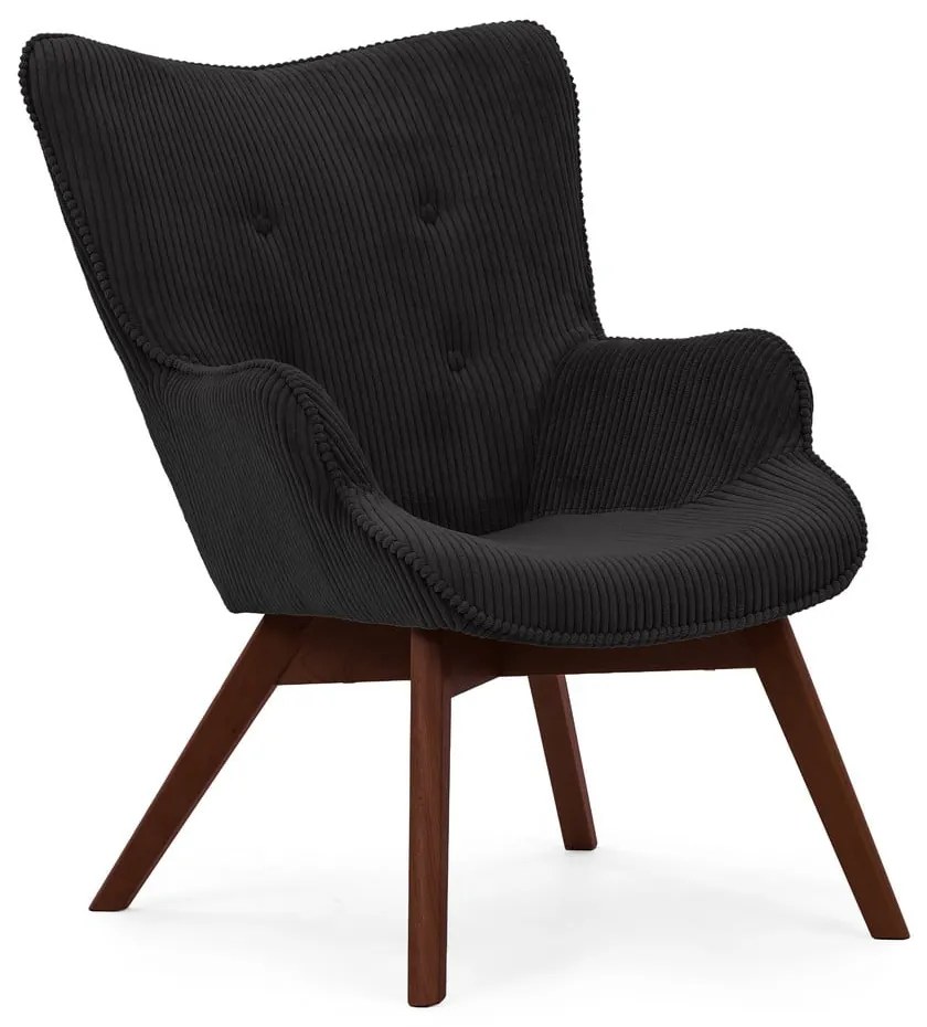 Čierne menčestrové kreslo Niko – Ropez