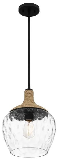 Quoizel QZ-ROYER-1P-MBK - Luster na tyči ROYER 1xE27/60W/230V pr. 30,2 cm