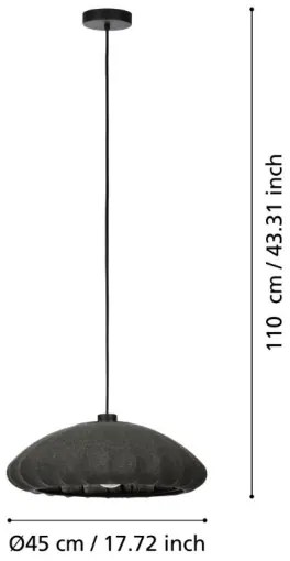 Eglo 43961 - Luster na lanku BARLASTON 1xE27/40W/230V pr. 45 cm