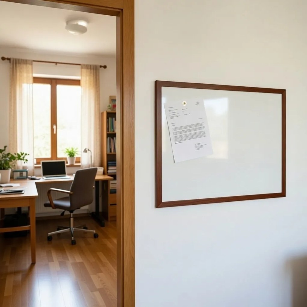 Toptabule.sk  Biela magnetická tabuľa NATURE LINE v drevenom ráme PALISANDER 200x100 cm