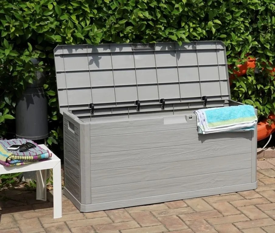 WOODYS záhradný plastový úložný box 280 L, svetlo šedá