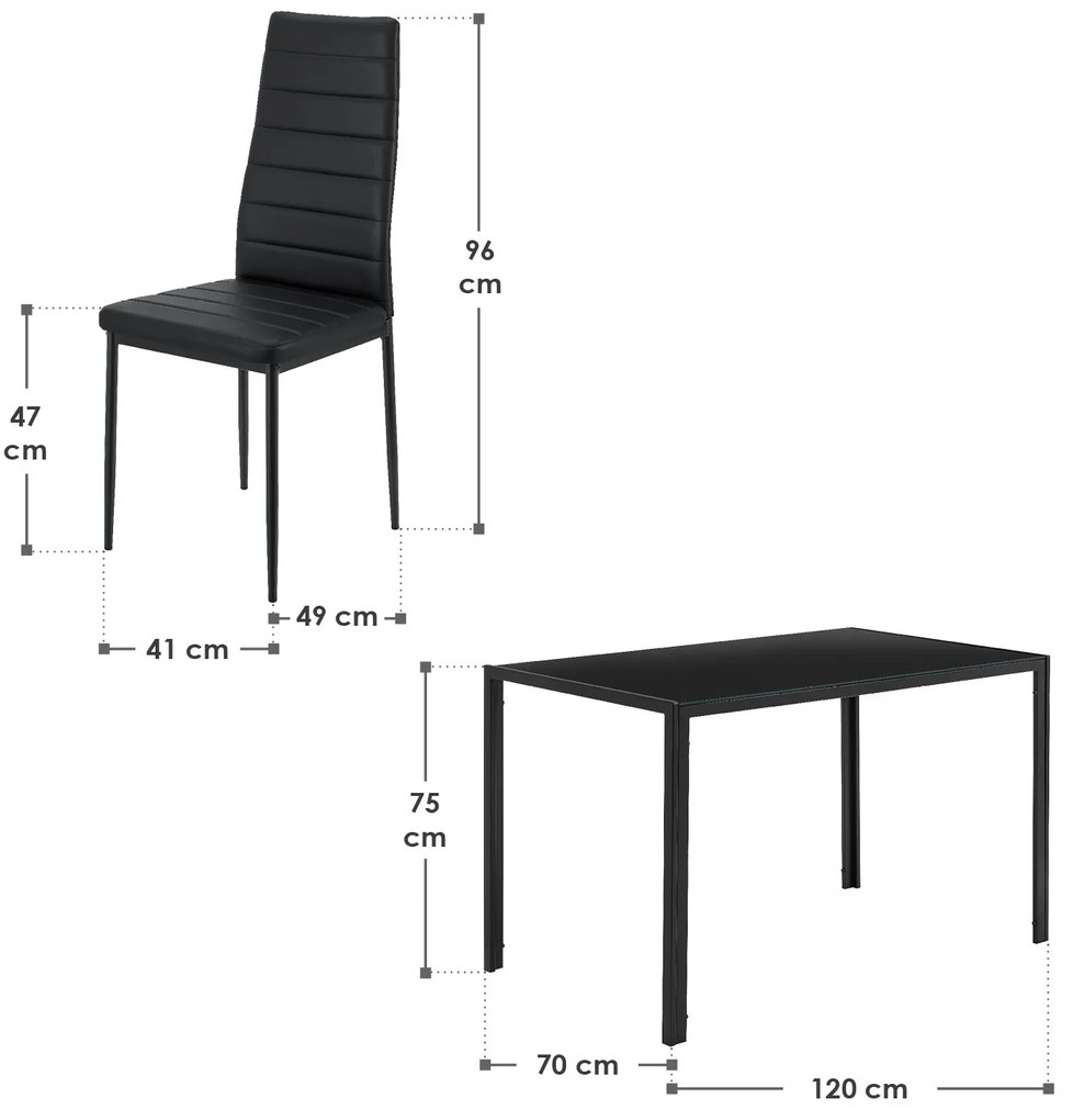 InternetovaZahrada Jedálenský set Dalya - čierny