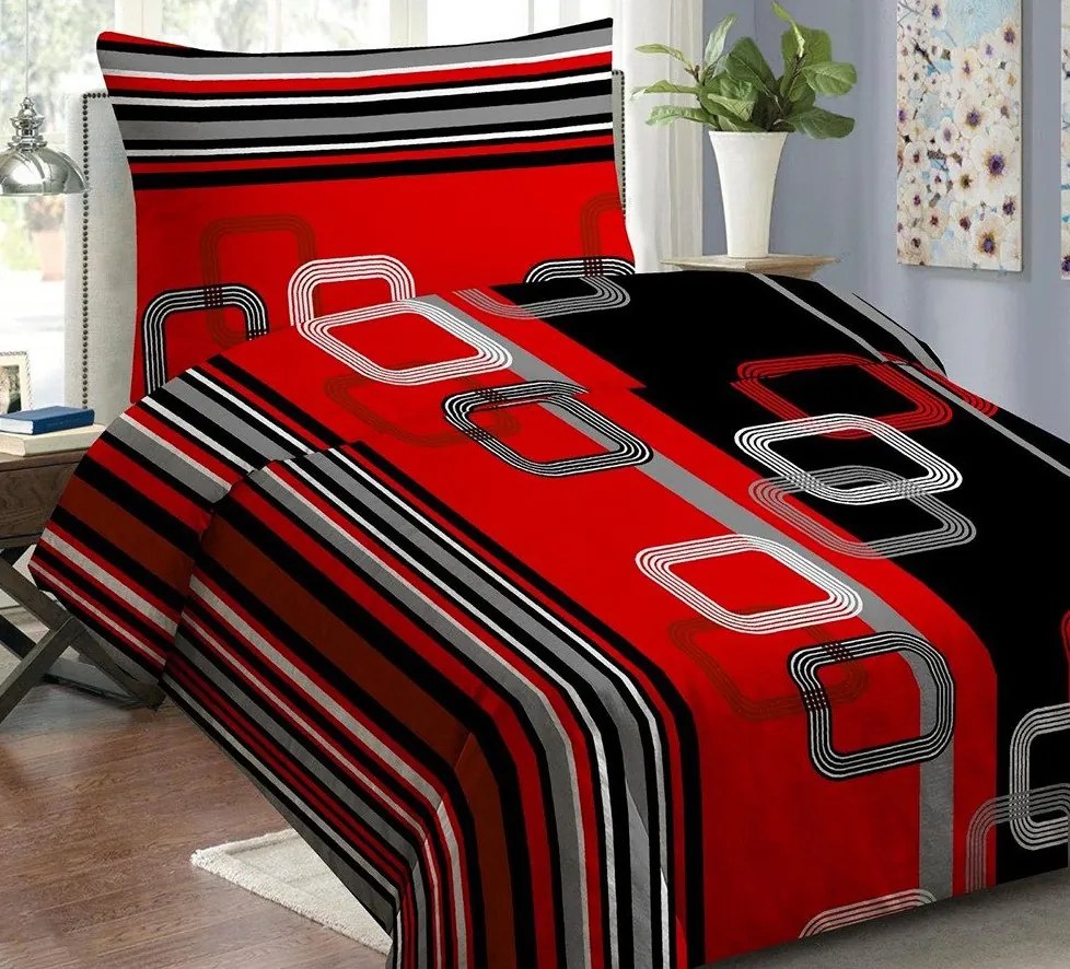 Obliečky Katrin červené Bavlna 70×90 140x200 cm