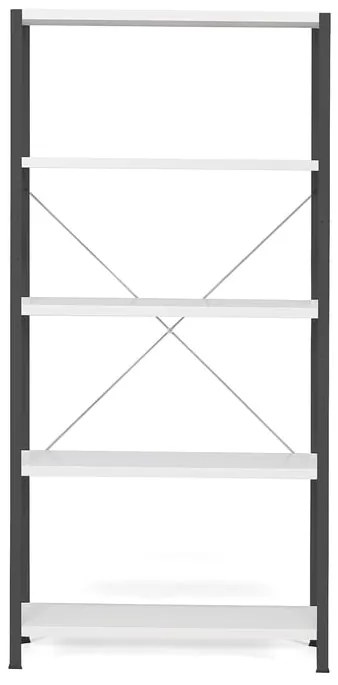 Policový kovový regál IDEAL, základná sekcia, 1970x1010x600 mm, tmavošedý