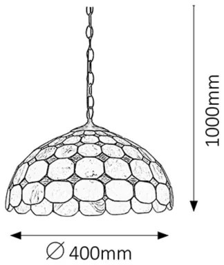 Rabalux 8076 - Tiffany vitrážový luster na reťazi MARVEL 2xE27/60W/230V