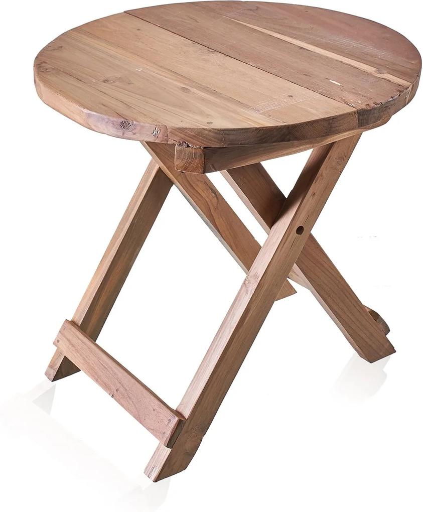 Konferenčný stolík z recyklovaného dreva - Okrúhly