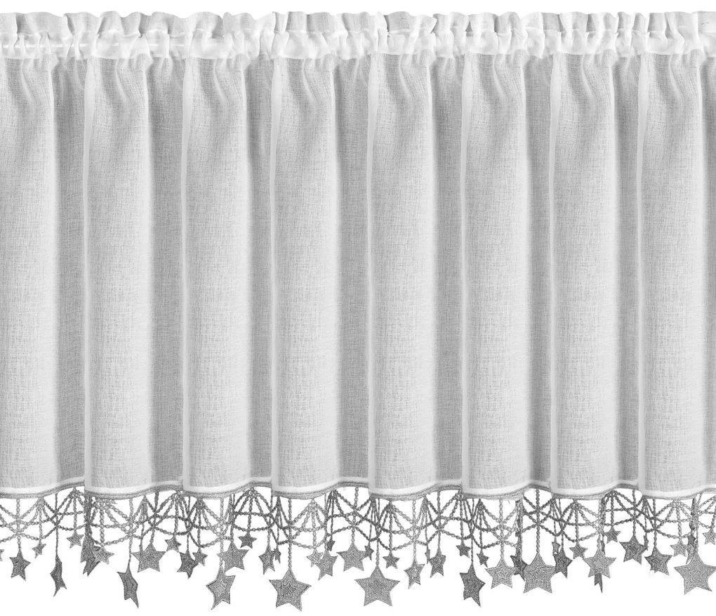 KRÁTKA VIANOČNÁ ZÁCLONA NA PÁSKE XMAS 60X150 CM HVIEZDY