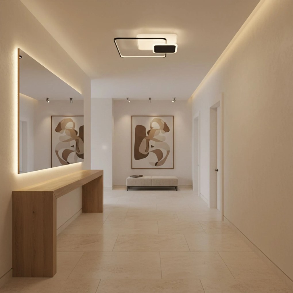 Toolight Toolight, LED stropné svietidlo + diaľkové ovládanie, APP1712-C, čierna matná, OSW-04041