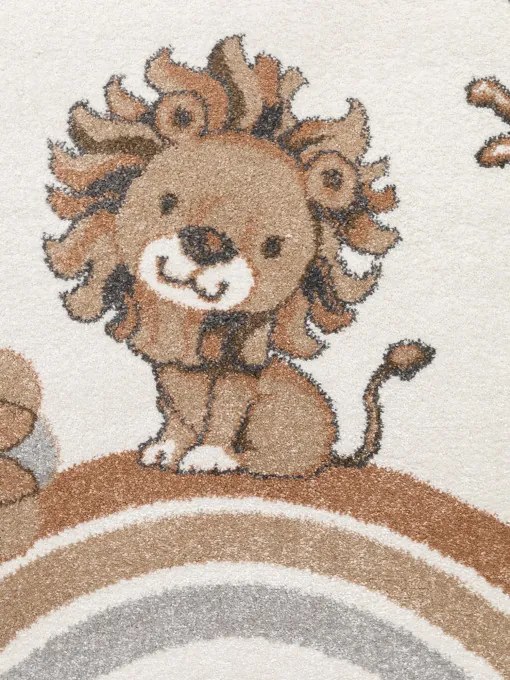 Koberec Villeroy & Boch BOHO KIDS Roar like a Lion krémový kruh