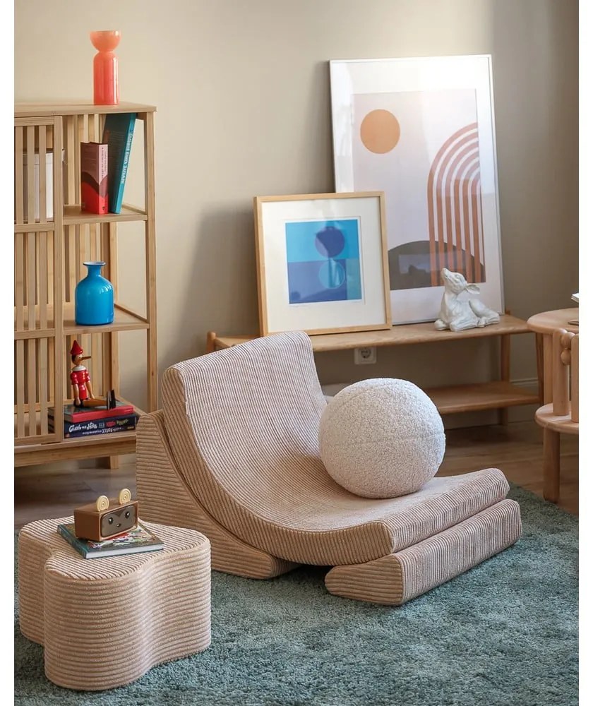 Svetlohnedý menčestrový detský puf Cloud – Wigiwama