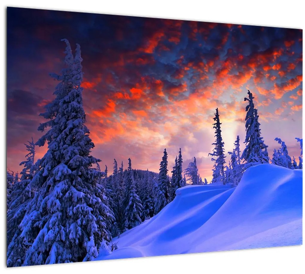 Obraz - Zimný súmrak (70x50 cm)