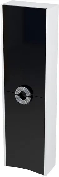 SAPHO - AVEO skrinka vysoká 40x140x20cm, pravá, biela/čierna (AV147)